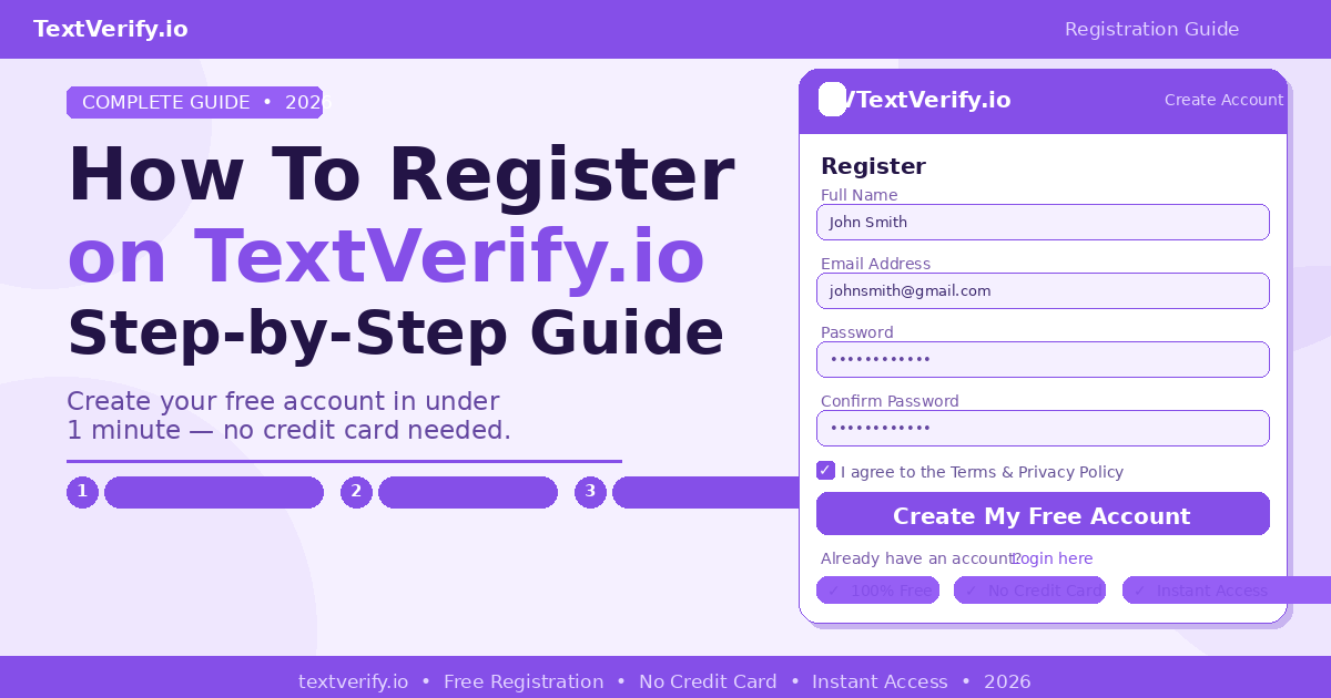 How To Register on TextVerify.io — Complete Step-by-Step Guide