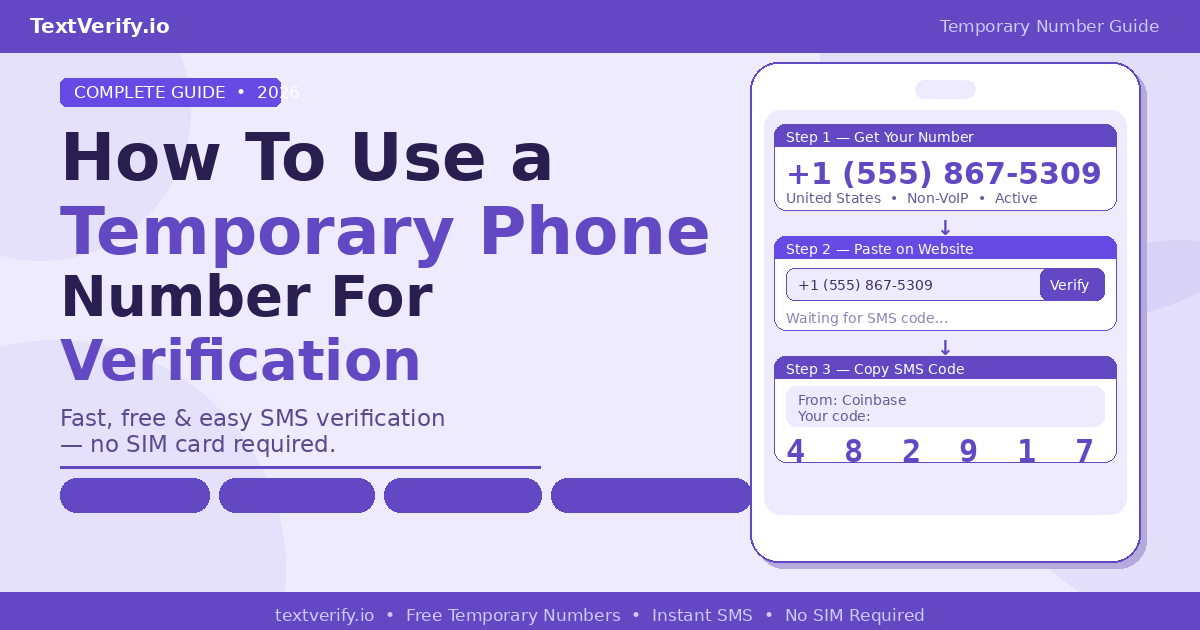 How to use a temporary phone number for SMS verification using TextVerify.io