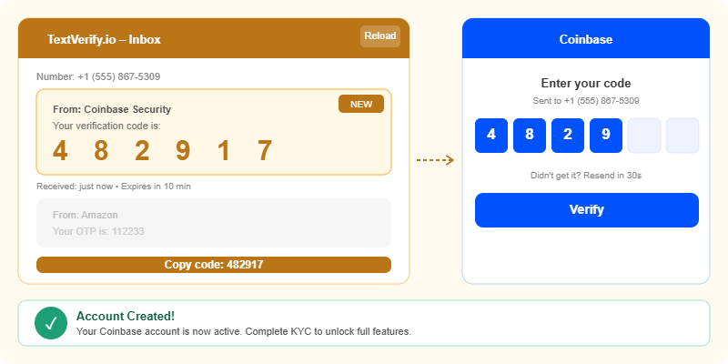 TextVerify homepage - Step 1