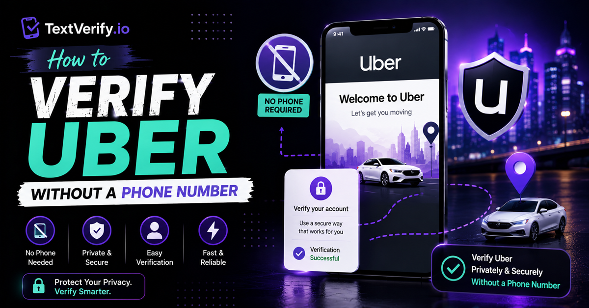 How to Verify Uber Without a Phone Number using a secure temporary SMS verification number from TextVerify.io.